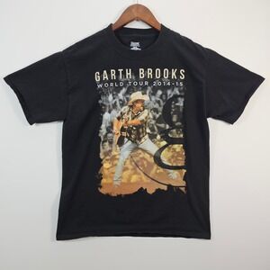 Garth Brooks World Tour 2014-15 Concert T-Shirt Black Hanes Beefy-T Mens Medium